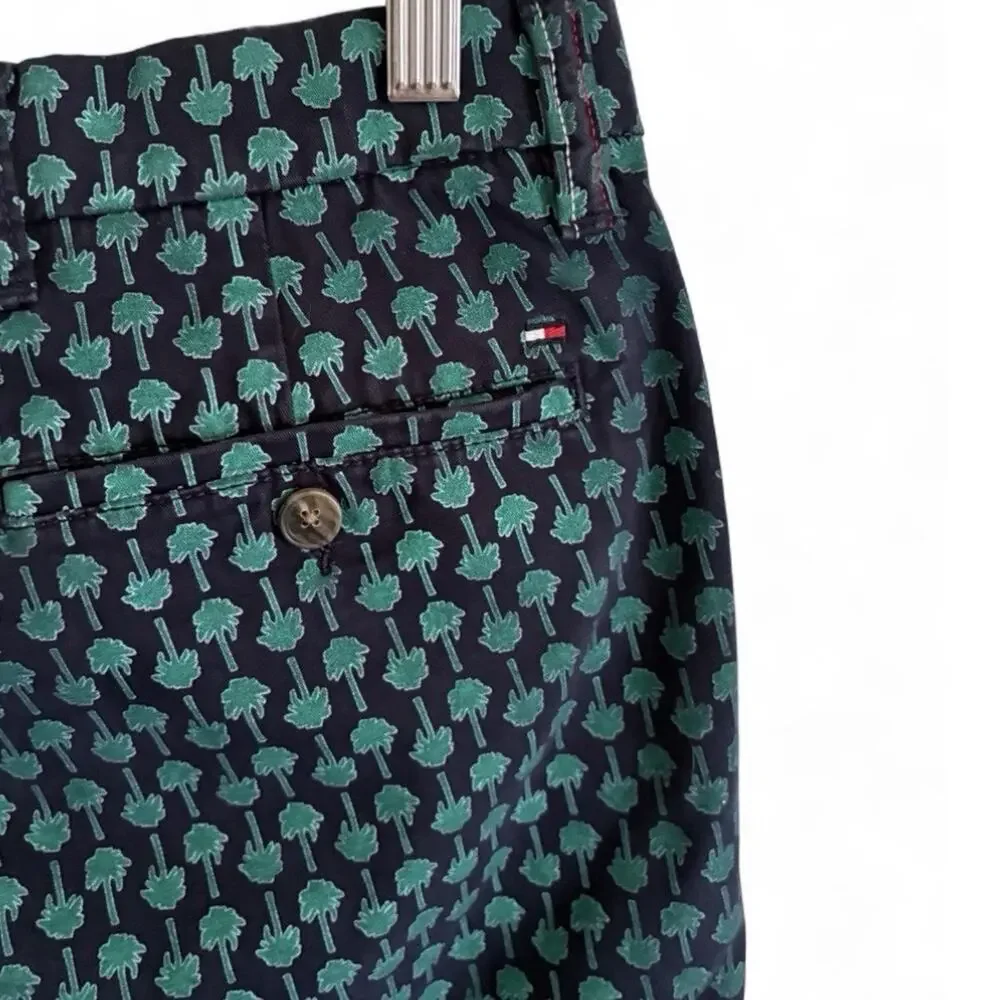 Tommy Hilfiger Flex PGA Golf Shorts Mens 31 Navy Palm Tree Print Performance